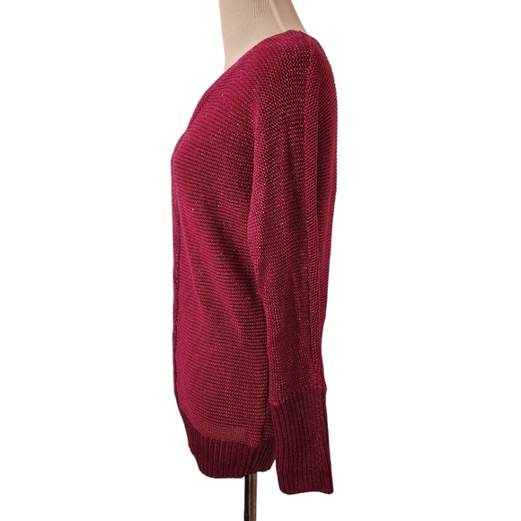 Bebe Shiny Sweater Fuchsia Pink - Picture 2 of 5